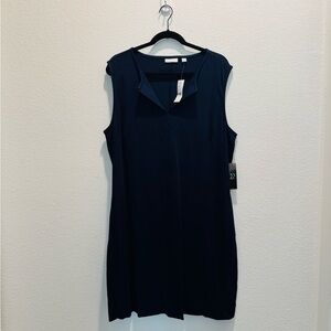 Sleeveless Navy Blue Dress